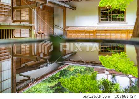 [神奈川縣]雨水碗中倒映的覺園寺院內*已獲得攝影合作“覺園寺”財產發布 103661427