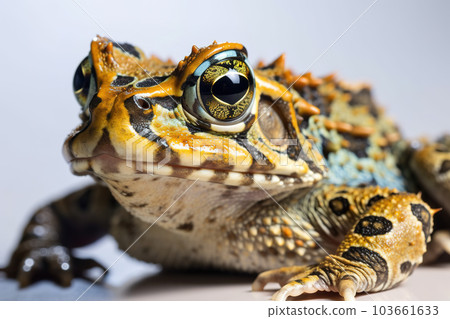 Image of a argentine horned frog. Amphibian. Wildlife animals. Illustration, Generative AI. Image of a argentine horned frog. Amphibian. Wildlife animals. Illustration, Generative AI. 103661633