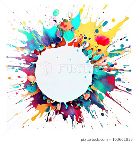 colorful splashes of paint, geometric, abstract art copy space 103661853