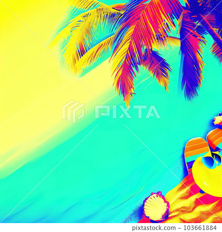 beach summer theme, copy space pop art beach summer theme, copy space pop art 103661884