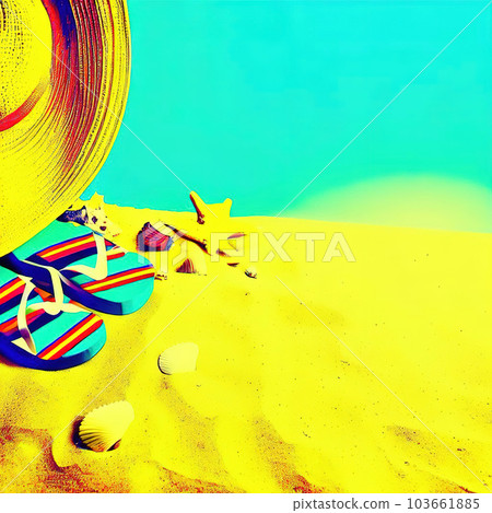 beach summer theme, copy space pop art beach summer theme, copy space pop art 103661885