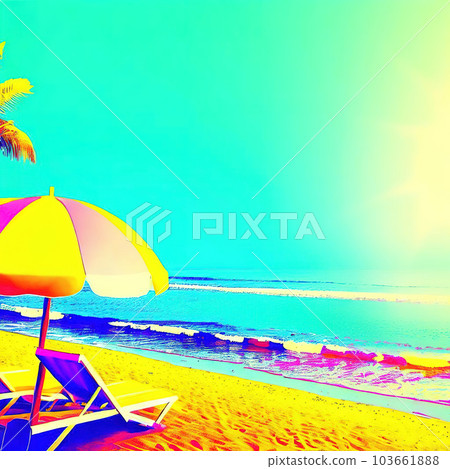 beach summer theme, copy space pop art beach summer theme, copy space pop art 103661888