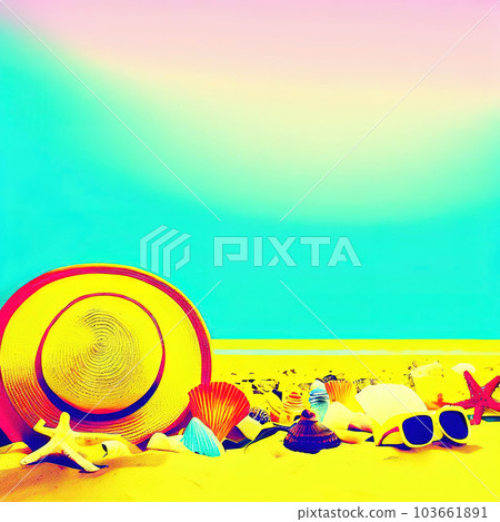 beach summer theme, copy space pop art beach summer theme, copy space pop art 103661891