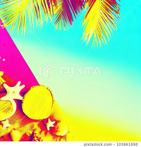 beach summer theme, copy space pop art beach summer theme, copy space pop art 103661898