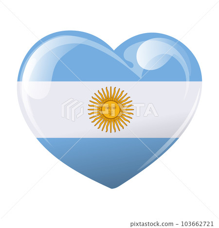 National flag of Argentina in the shape of a heart. 3D illustration, vector National flag of Argentina in the shape of a heart. 3D illustration, vector 103662721
