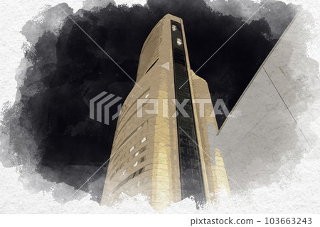 水彩風格濱松市區濱松 Act Tower 靜岡縣濱松市 103663243