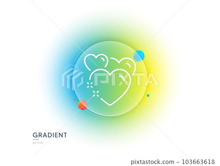 Heart line icon. Gradient blur button with glassmorphism. Love emotion sign. Valentine day symbol. Transparent glass design. Heart line icon. Vector Heart line icon. Gradient blur button with glassmorphism. Love emotion sign. Valentine day symbol. Transparent glass design. Heart line icon. Vector 103663618