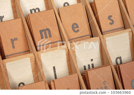 Very old letterbox, several printed letters on small cards Very old letterbox, several printed letters on small cards 103663960