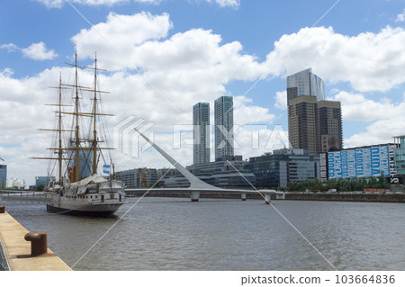 Modern bridge from Puerto Madero, Buenos Aires, Argentina 103664836
