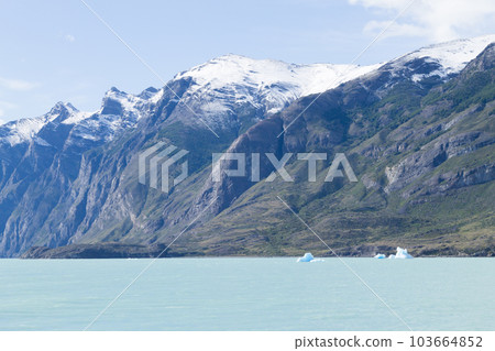 Navigation on Argentino lake, Patagonia landscape, Argentina 103664852