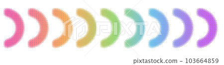 Abstract Colorful Semicircular Arrows. Dots, Dotted, Sparkle, Pixels, Square, Circle, Circular halftone shape Rainbow Ropde month Symbol. Vector Design Elements Abstract Colorful Semicircular Arrows. Dots, Dotted, Sparkle, Pixels, Square, Circle, Circular halftone shape Rainbow Ropde month Symbol. Vector Design Elements 103664859