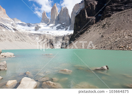 Torres del Paine peaks view, Chile landmark 103664875