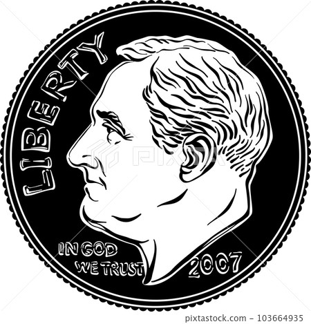 United States dime coin obverse United States dime coin obverse 103664935