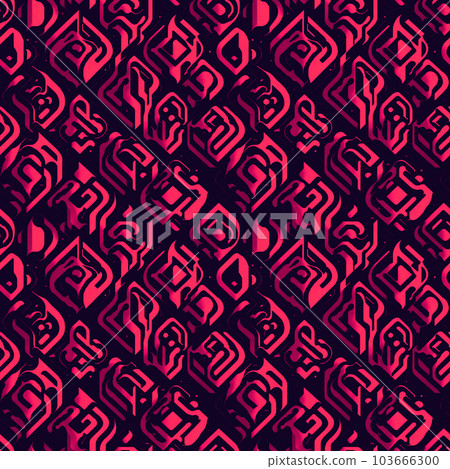 Oriental ethnic lattice design in red and dark colors, seamless abstract background. Modern Luxury Graphic Ornament Oriental ethnic lattice design in red and dark colors, seamless abstract background. Modern Luxury Graphic Ornament 103666300