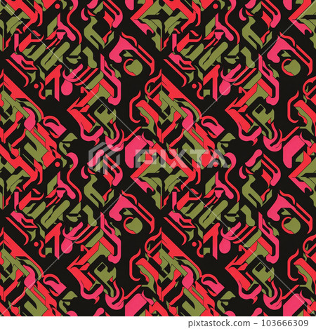 Oriental ethnic lattice design in contrast colors, seamless abstract background. Modern Luxury Graphic Ornament Oriental ethnic lattice design in contrast colors, seamless abstract background. Modern Luxury Graphic Ornament 103666309