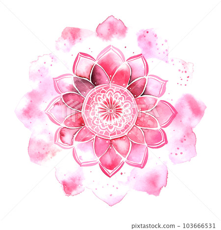 Sahasrara chakra mandala watercolor vector Illustration isolated 103666531