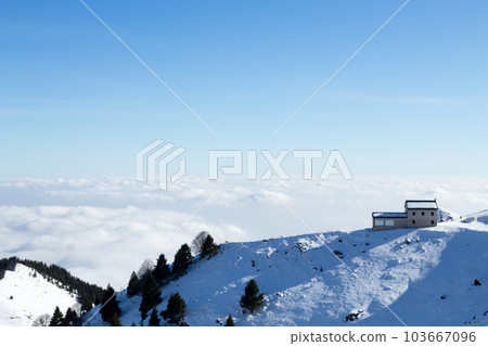 Winter landscape with snow from Alps Winter landscape with snow from Alps 103667096