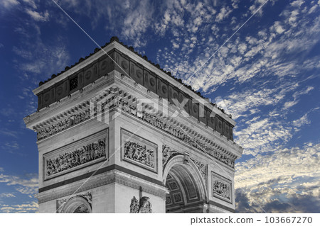 Arc de Triomphe (against the background of very beautiful sky with clouds), Paris, France 103667270