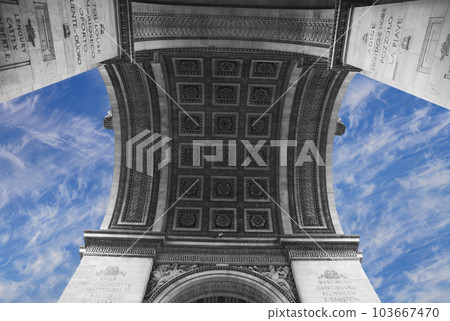Arc de Triomphe (against the background of very beautiful sky with clouds), Paris, France Arc de Triomphe (against the background of very beautiful sky with clouds), Paris, France 103667470