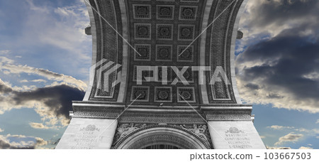 Arc de Triomphe (against the background of very beautiful sky with clouds), Paris, France 103667503