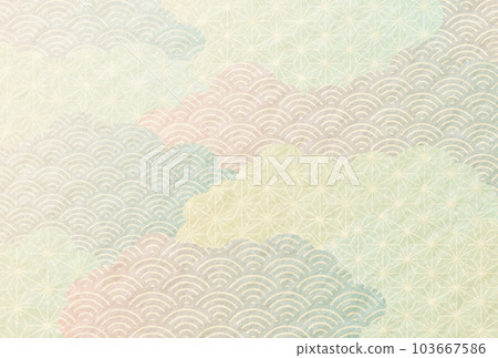 夏季仲夏節夏季賀卡日本圖案雲日本紙 103667586