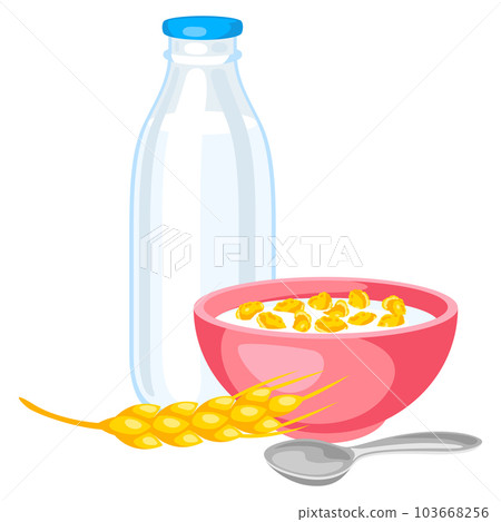 Breakfast cereal illustration. Image of healthy food. Breakfast cereal illustration. Image of healthy food. 103668256