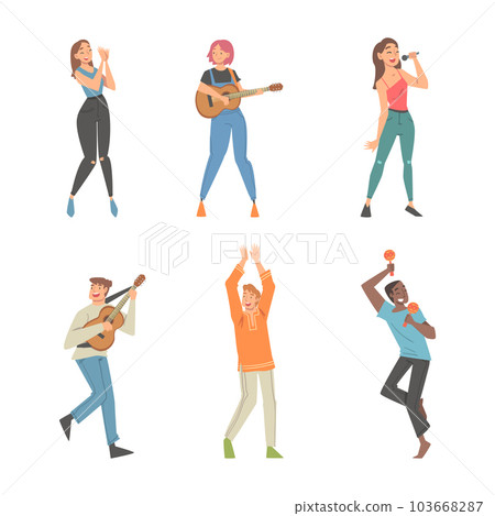People Character Musician Conducting and Performing Music Playing Musical Instrument and Singing Vector Set People Character Musician Conducting and Performing Music Playing Musical Instrument and Singing Vector Set 103668287