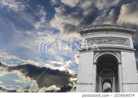 Arc de Triomphe (against the background of very beautiful sky with clouds), Paris, France Arc de Triomphe (against the background of very beautiful sky with clouds), Paris, France 103669074