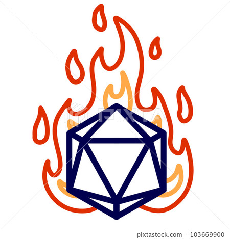 20 sided dice with numbers. Cartoon dice for fantasy dnd and rpg Board game. Magic fire isolated on white 20 sided dice with numbers. Cartoon dice for fantasy dnd and rpg Board game. Magic fire isolated on white 103669900