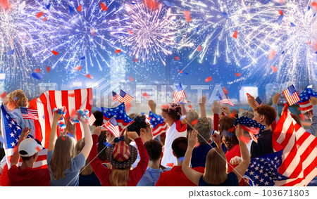 American family celebrating 4th of July American family celebrating 4th of July 103671803