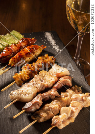 Delicious grilled chicken platter 103672358