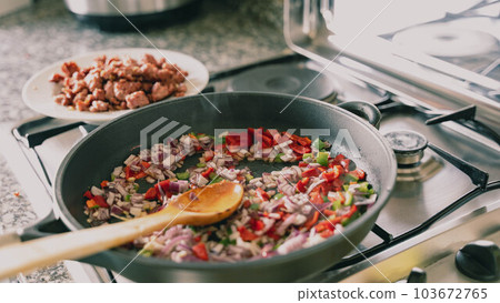 Frying pan on the fire Frying pan on the fire 103672765