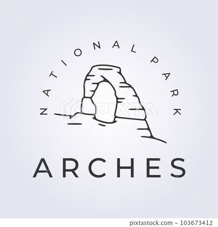 Arches national park logo landmark icon vector illustration design Arches national park logo landmark icon vector illustration design 103673412