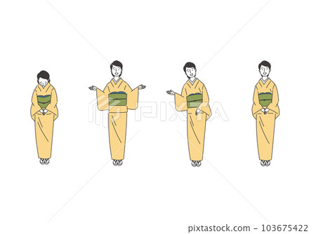 Collection of female poses in kimono 103675422