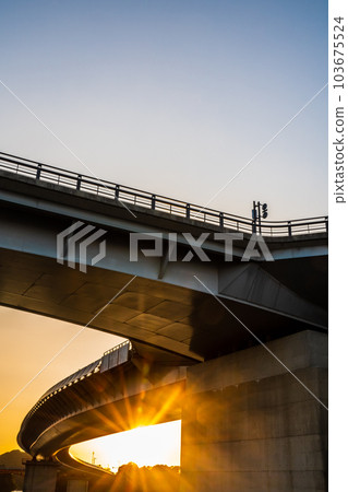Sunset of Ushibuka Haiya Ohashi [Amagusa City, Kumamoto Prefecture Ushibuka] 103675524