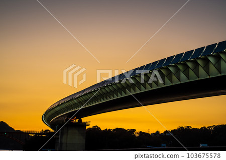 Sunset of Ushibuka Haiya Ohashi [Amagusa City, Kumamoto Prefecture Ushibuka] 103675578