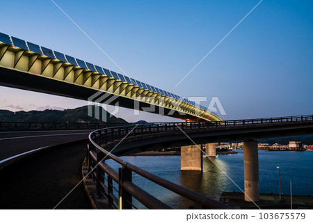 Ushibuka Haiya Ohashi的日落[Amagusa City，Kumamoto Prefecture Ushibuka] 103675579