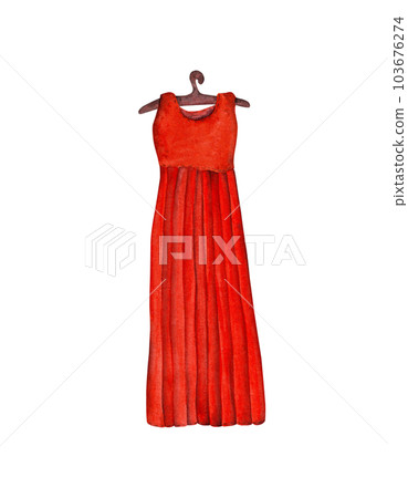 Long dress in watercolor. Fashion illustration Long dress in watercolor. Fashion illustration 103676274