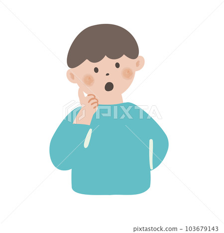 Boy in thinking pose Boy in thinking pose 103679143