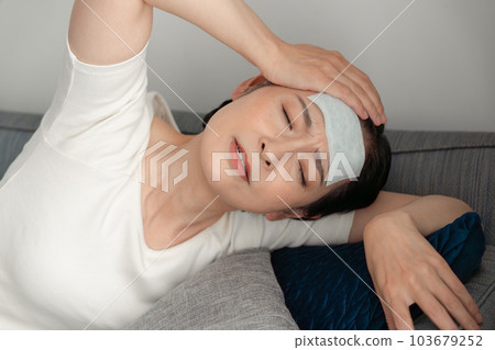 Woman not feeling well cold Woman not feeling well cold 103679252