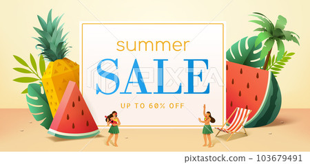 Summer fruit sale promo poster 103679491