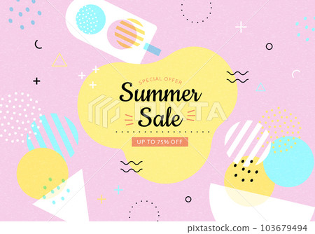 Summer shape sale promo template 103679494