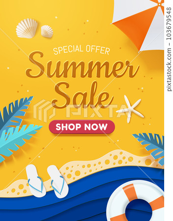 Summer beach side sale promo poster Summer beach side sale promo poster 103679548