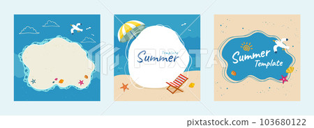 Summer beach template set Summer beach template set 103680122