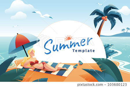 Retro sunbathing summer template Retro sunbathing summer template 103680123