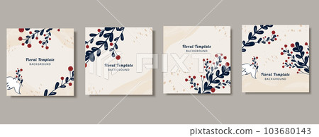 Dove and leaf branch template set 103680143