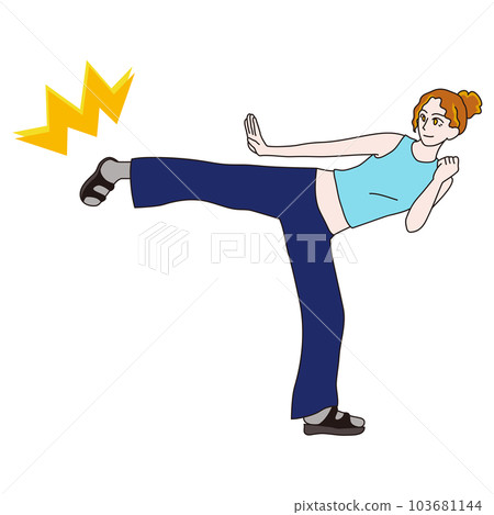 踢女人涼鞋效果微笑 103681144