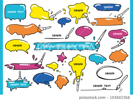 cute hand drawn paint frame set 103681568