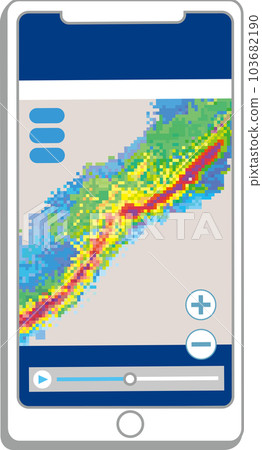 線性雨帶插圖_智能手機天氣應用程序屏幕 103682190