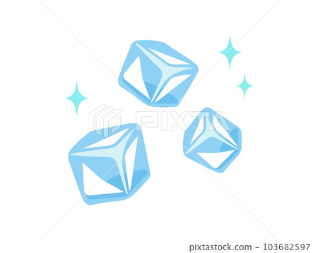 Glittering cube-shaped simple ice illustration set - Stock Illustration ...